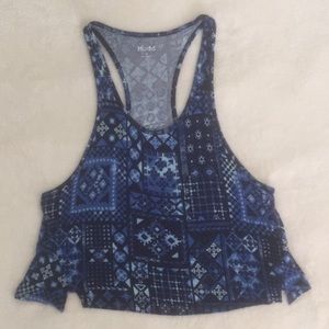 Dark Blue Tribal Print Tank Top